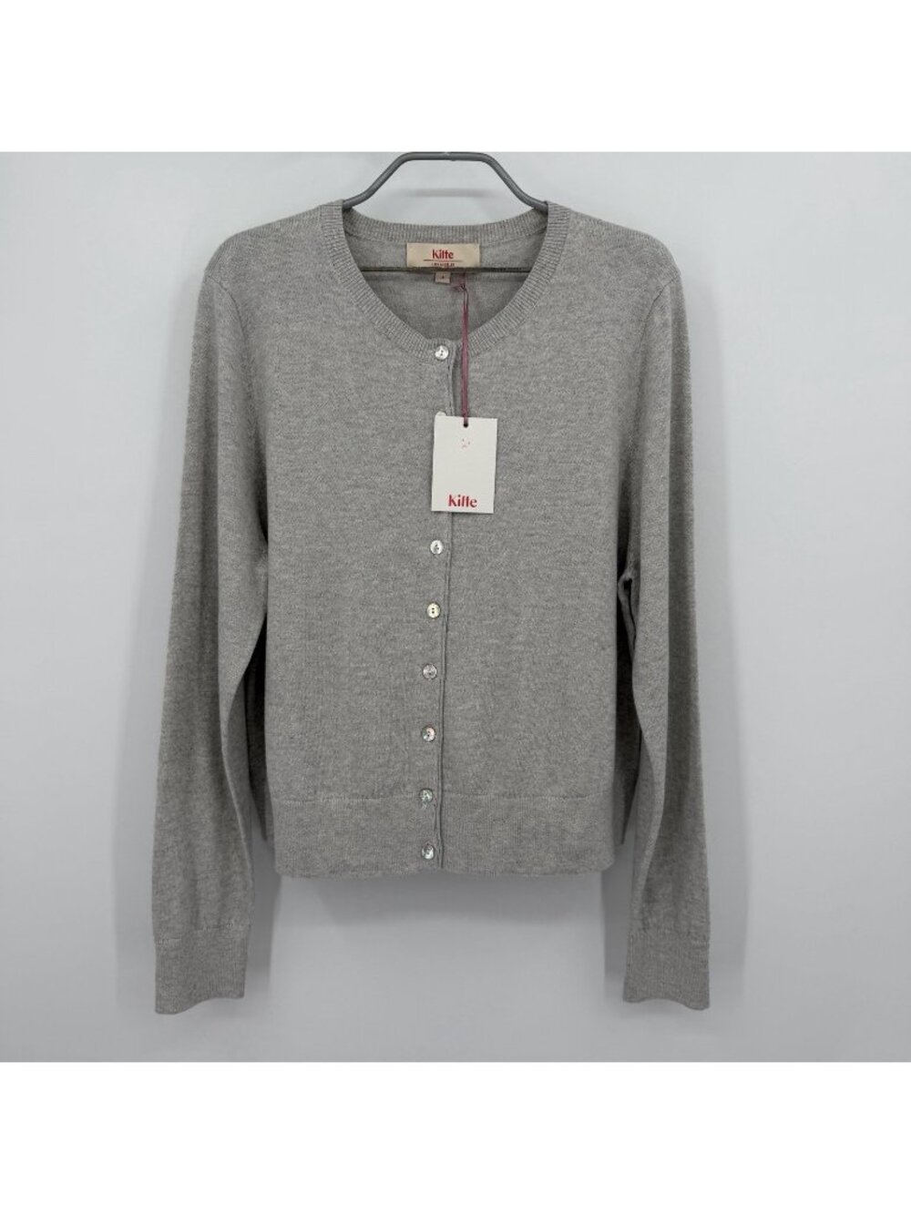 Kilte Collection Carrie Cardigan Sweater Heather Grey 3/L-XL Cotton-Cashmere
